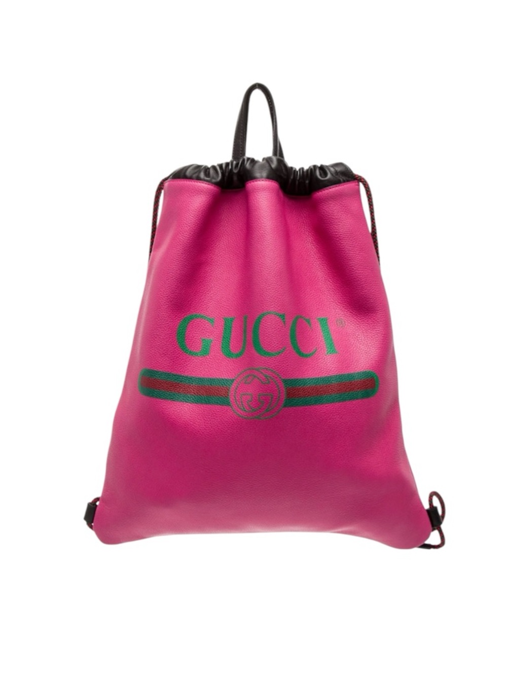 Gucci Web Logo Drawstring Backpack Pink